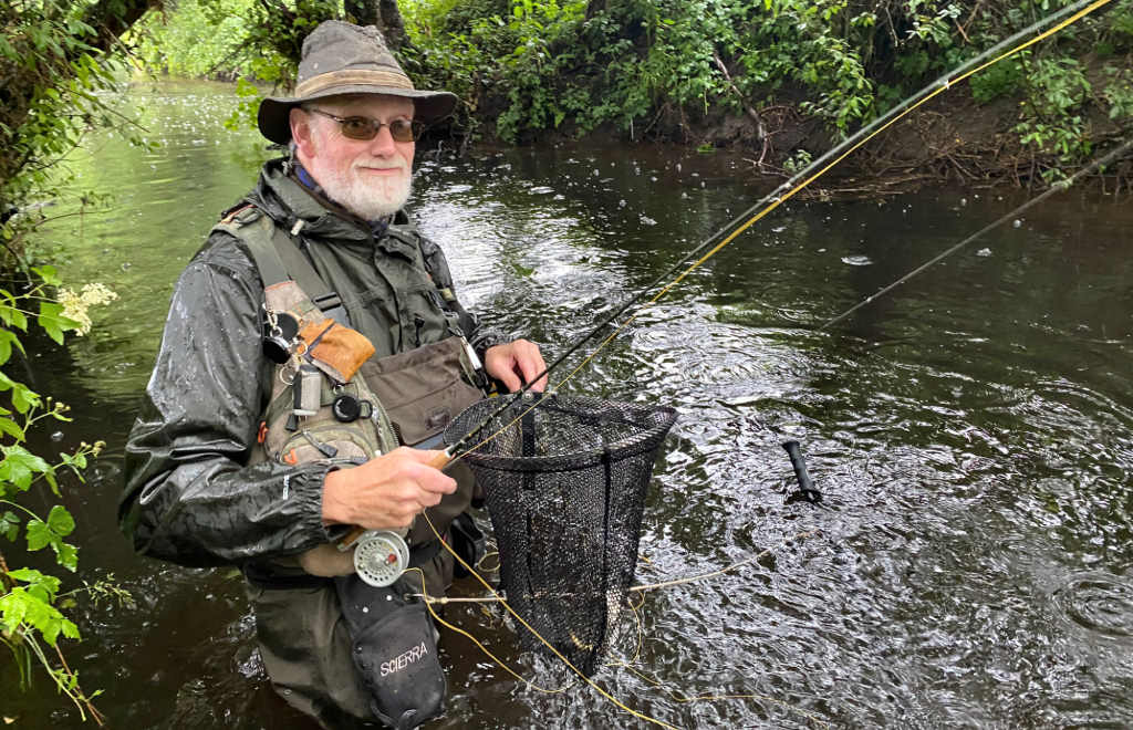 Photo of a trout in the rain